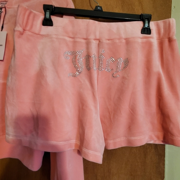 Juicy Couture. Flamingo 2 Piece Nwt Tracksuit Lounge. Shorts Hoodie. Y2K - Picture 5 of 11